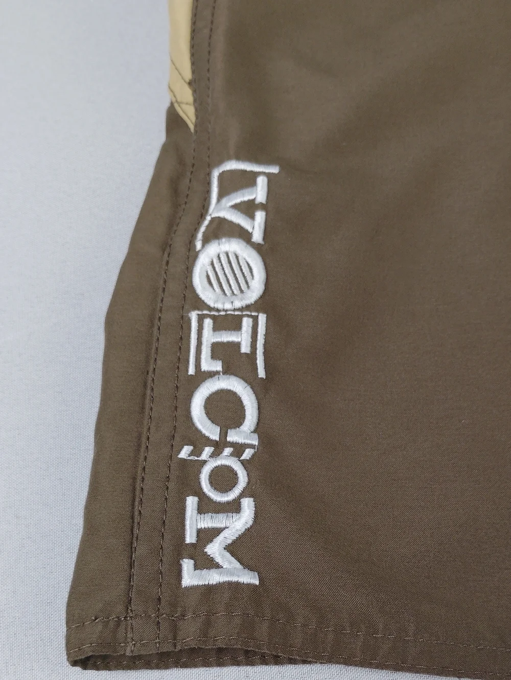 Volcom Brown Boardshorts with Yellow Graphic Accents